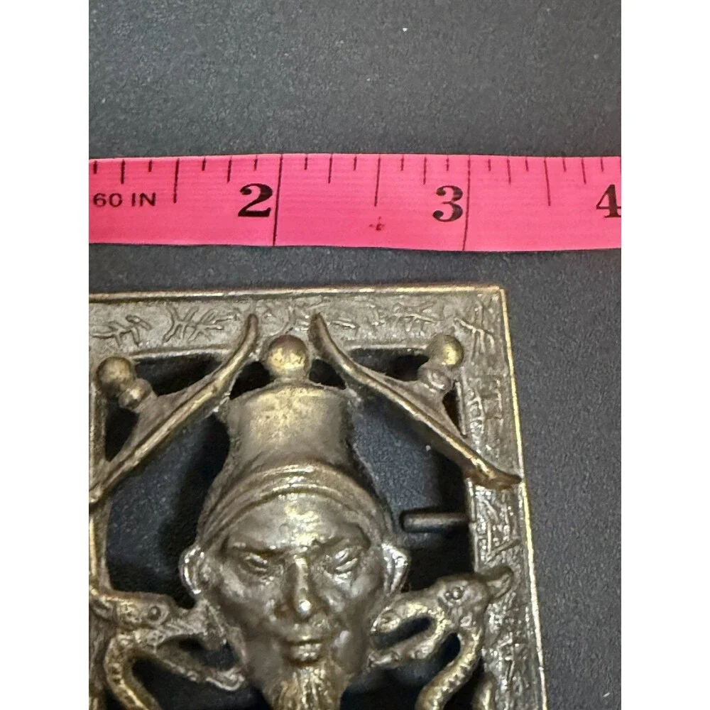 Vtg Accurate Casting Co. Inc. Foo Man Choo Confucius Belt Buckle Dragon Serpent